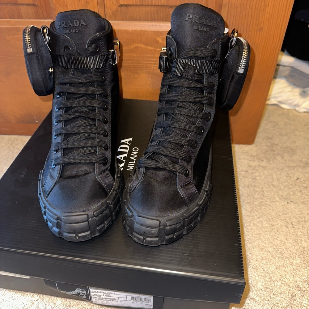 Prada Re Nylon high top sneaker
